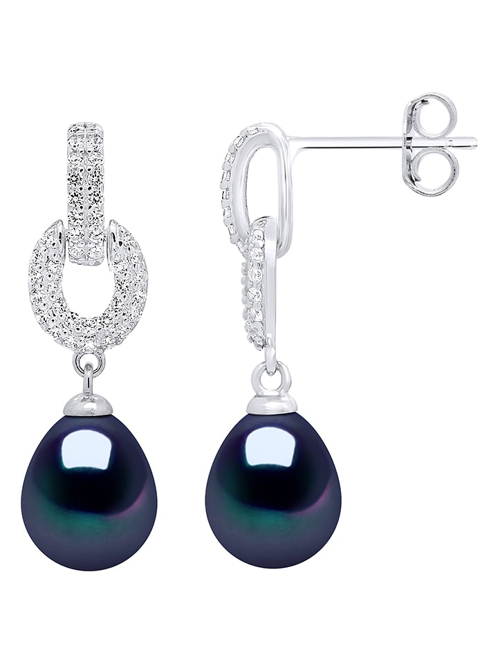 Pearline Srebrne kolczyki-wkrętki z perłami i cyrkoniami rozmiar: onesize