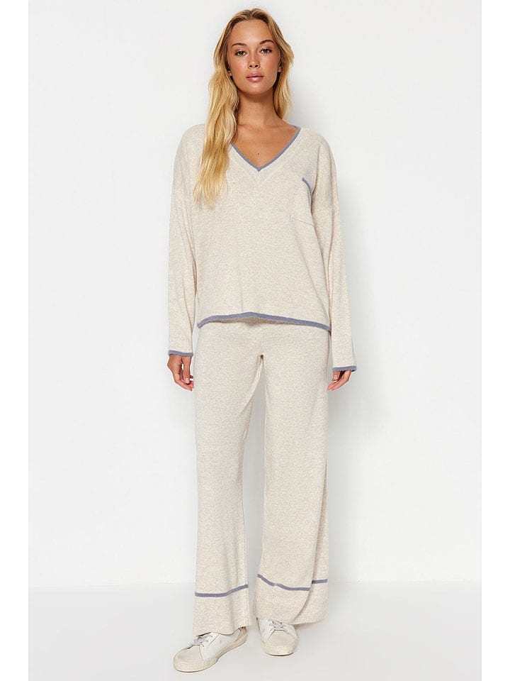 trendyol 2-częściowy zestaw w kolorze beżowym rozmiar: L