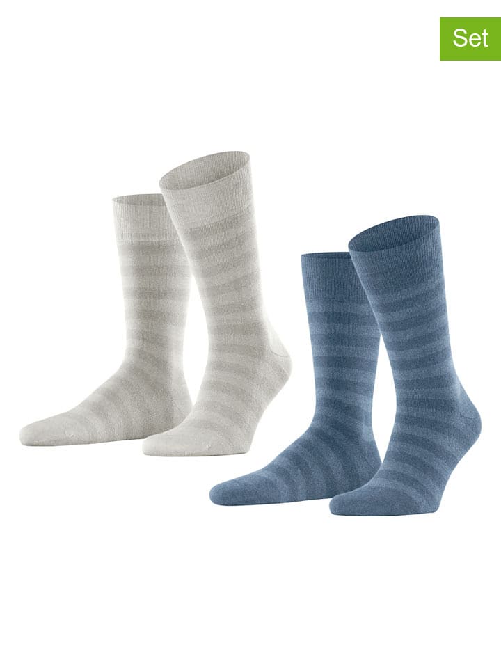 ESPRIT Skarpety (2 pary) w kolorze granatowo-szarym rozmiar: 39-42