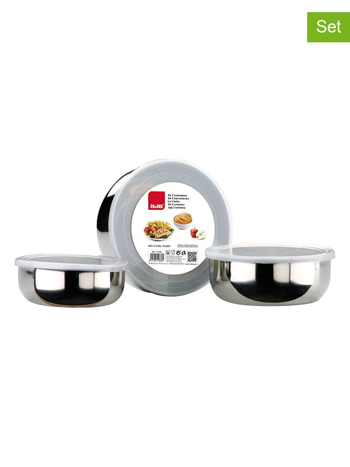 Ibili Pojemniki (3 szt.) w kolorze srebrnym rozmiar: onesize