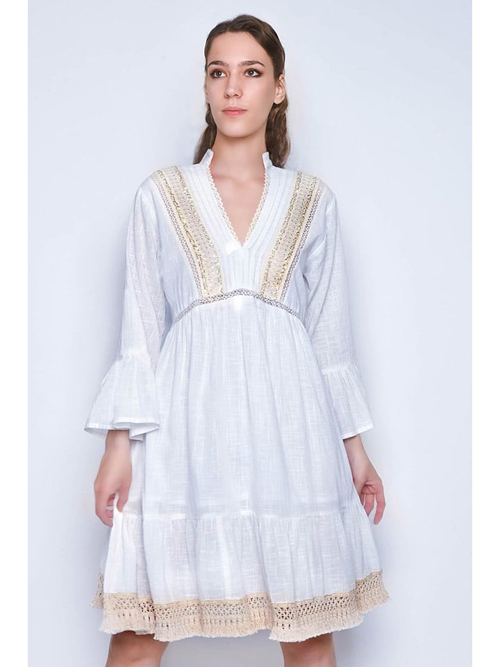 H.H.G. Sukienka w kolorze biało-beżowym rozmiar: S