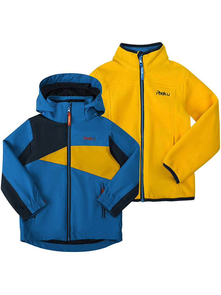 Peek U Kurtka funkcyjna 3w1 "Ridge" w kolorze niebiesko-żółtym rozmiar: 116