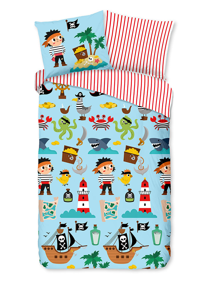 Good Morning Komplet pościeli "Caribbean" w kolorze miętowo-czerwonym rozmiar: 100x135 cm