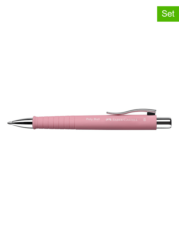 Faber-Castell Długopisy (2 szt.) "Poly Ball XB" w kolorze jasnoróżowym rozmiar: onesize