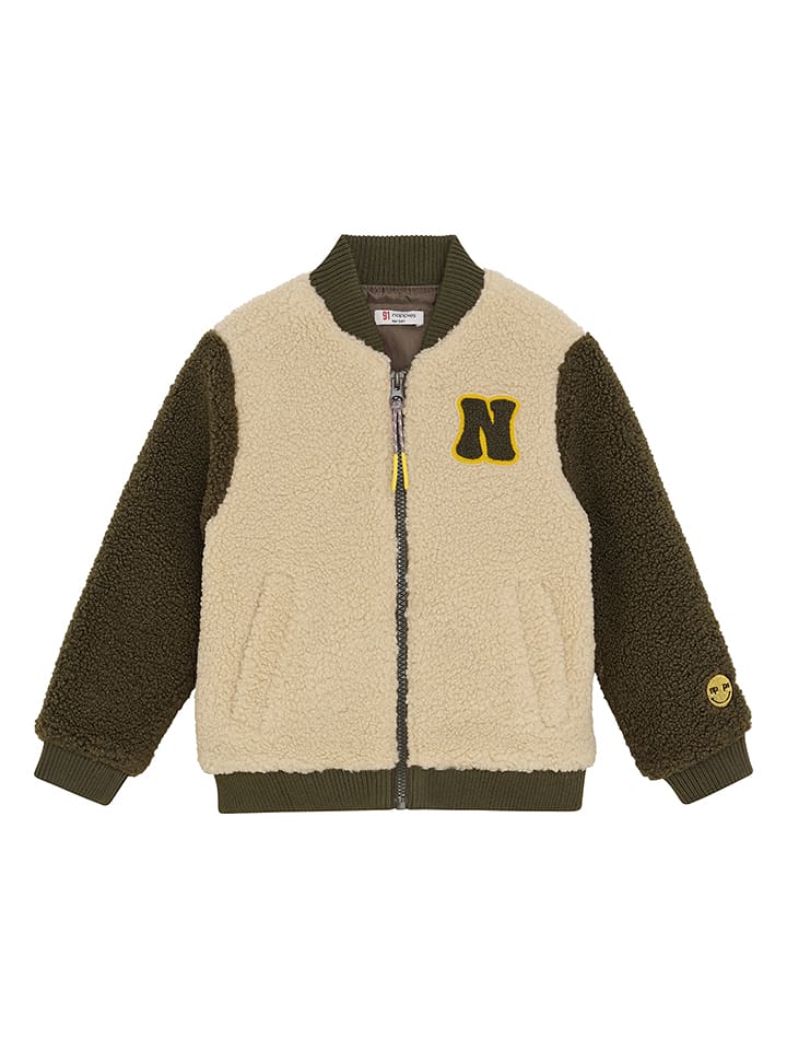 Noppies Kurtka polarowa w kolorze beżowo-zielonym rozmiar: 116