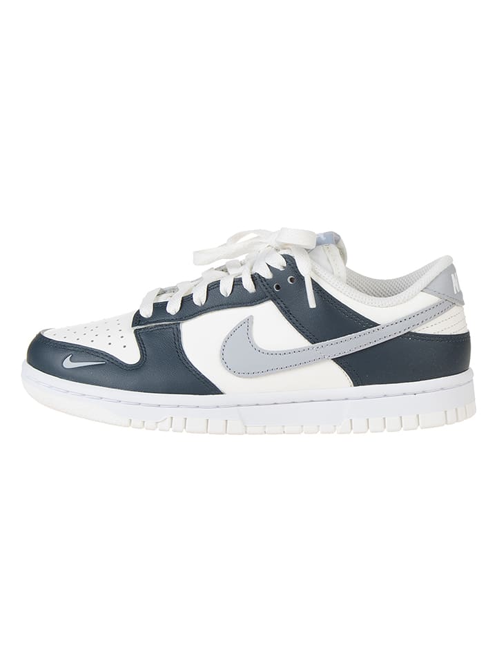 Nike Skórzane sneakersy "Dunk Low" w kolorze biało-szaro-granatowym rozmiar: 40