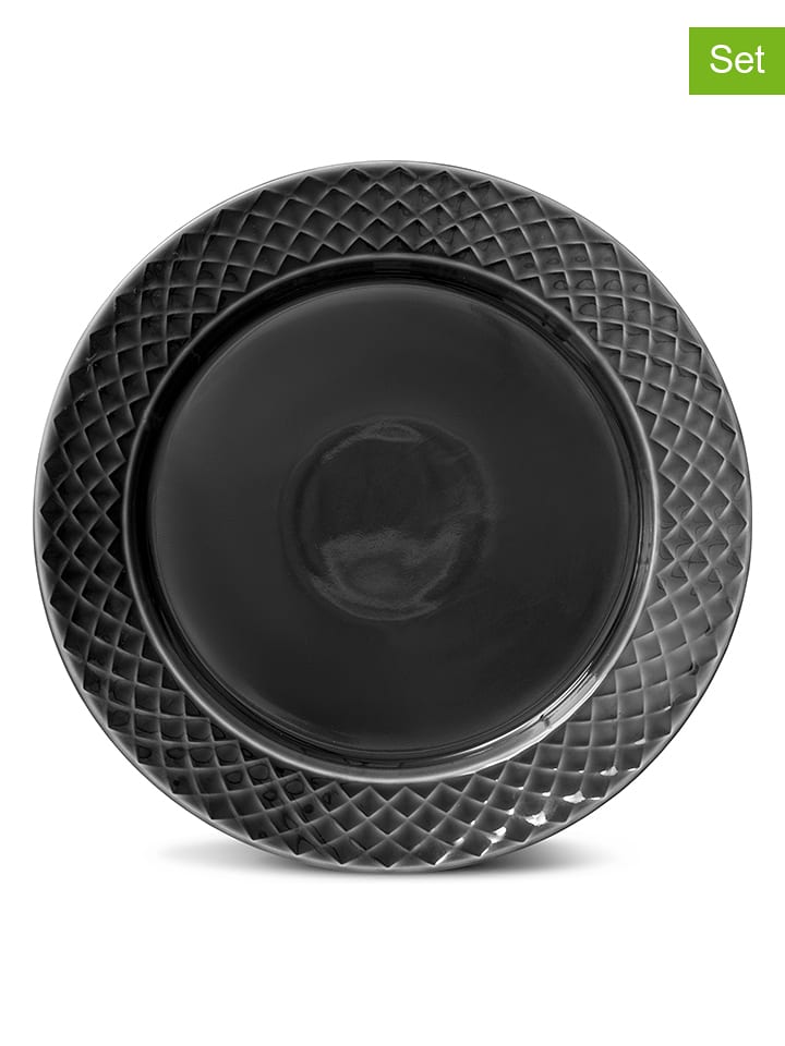 Sagaform Talerze obiadowe (4 szt.) "Coffee & More" w kolorze szarym - Ø 27,5 cm rozmiar: onesize