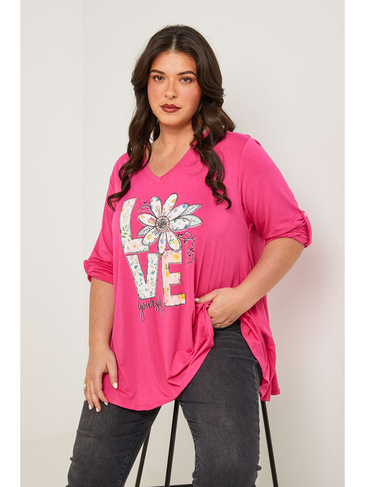 Curvy Lady Bluzka w kolorze różowym rozmiar: 44/46