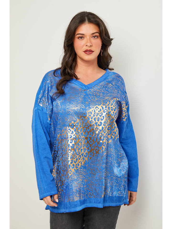Curvy Lady Koszulka w kolorze złoto-niebieskim rozmiar: 48/50