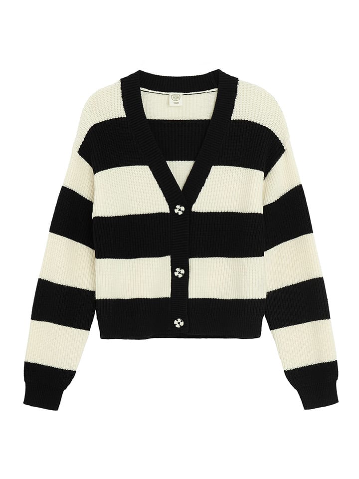 COOL CLUB Kardigan w kolorze czarno-kremowym rozmiar: 152