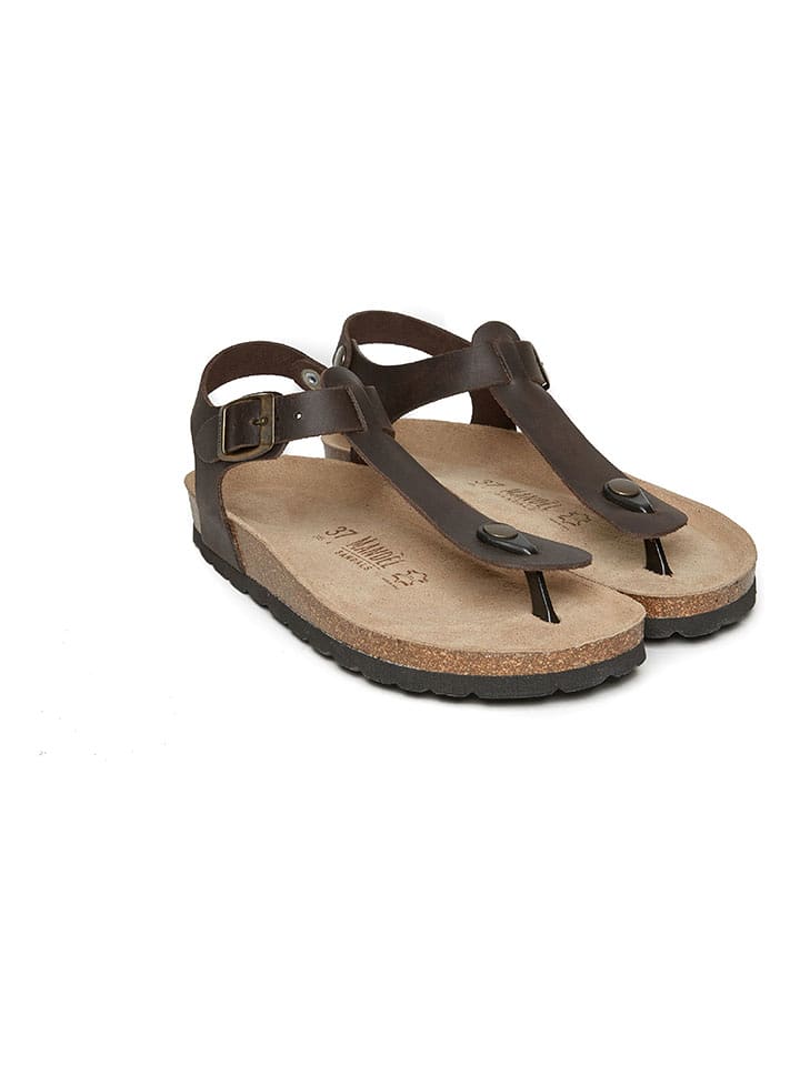 Mandel Skórzane sandały w kolorze brązowym rozmiar: 38