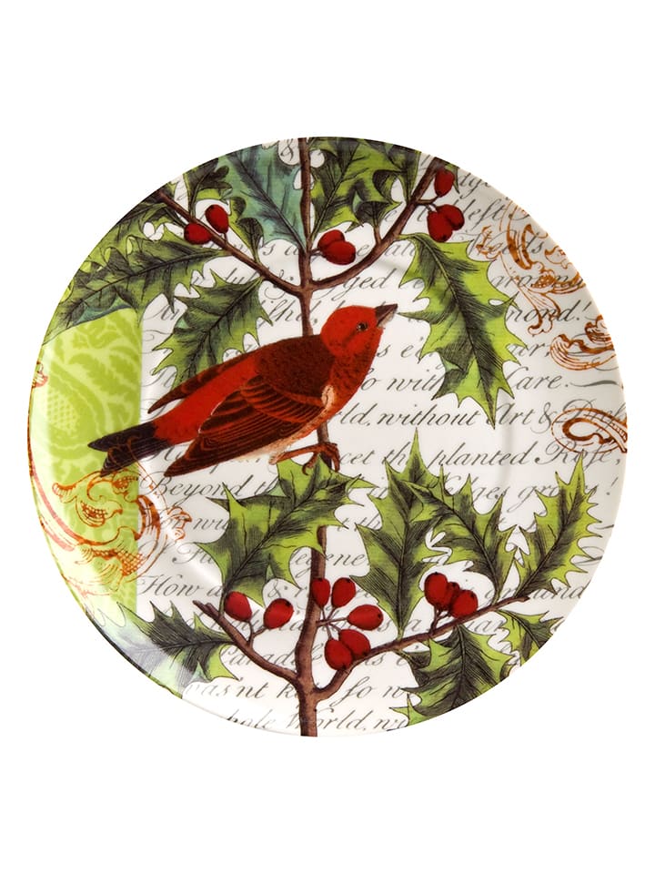 Könitz Talerz śniadaniowy "3 Greetings" w kolorze zielono-czerwonym - Ø 21 cm rozmiar: onesize