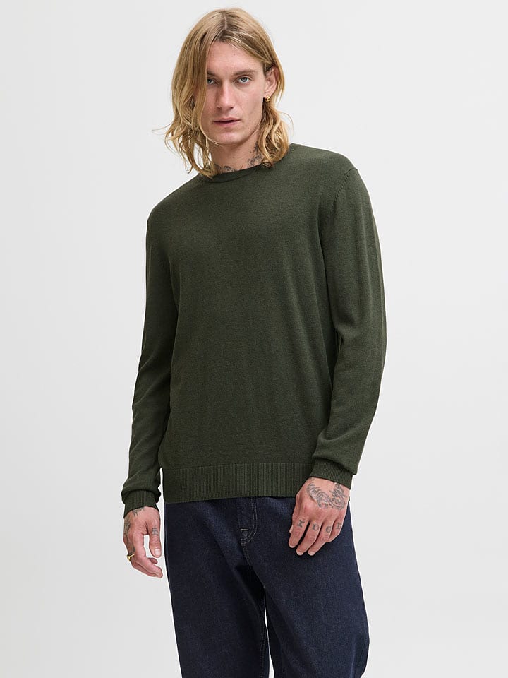 Jack & Jones Sweter w kolorze ciemnozielonym rozmiar: L