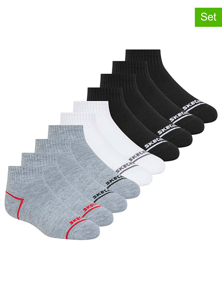 Skechers Skarpety (10 par) w kolorze czarnym, białym i szarym rozmiar: 36-38