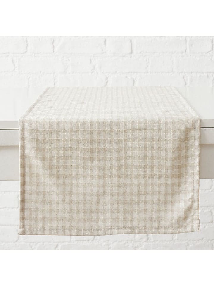 Boltze Bieżnik "Checks" w kolorze beżowym - 140 x 40 cm rozmiar: onesize