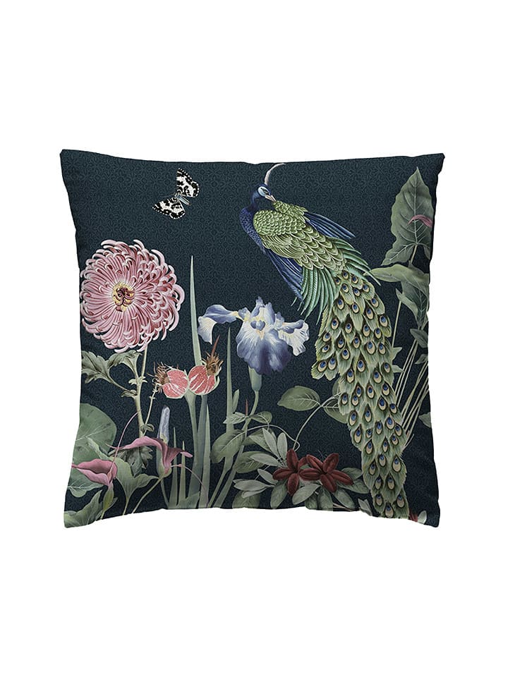 ethere Perkalowa poszewka "Bandai" w kolorze zielono-jasnoróżowym na poduszkę rozmiar: 80x80 cm