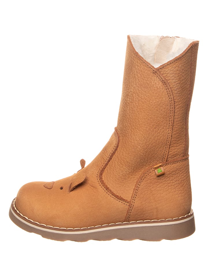 El Naturalista Skórzane kozaki zimowe w kolorze jasnobrązowym rozmiar: 32