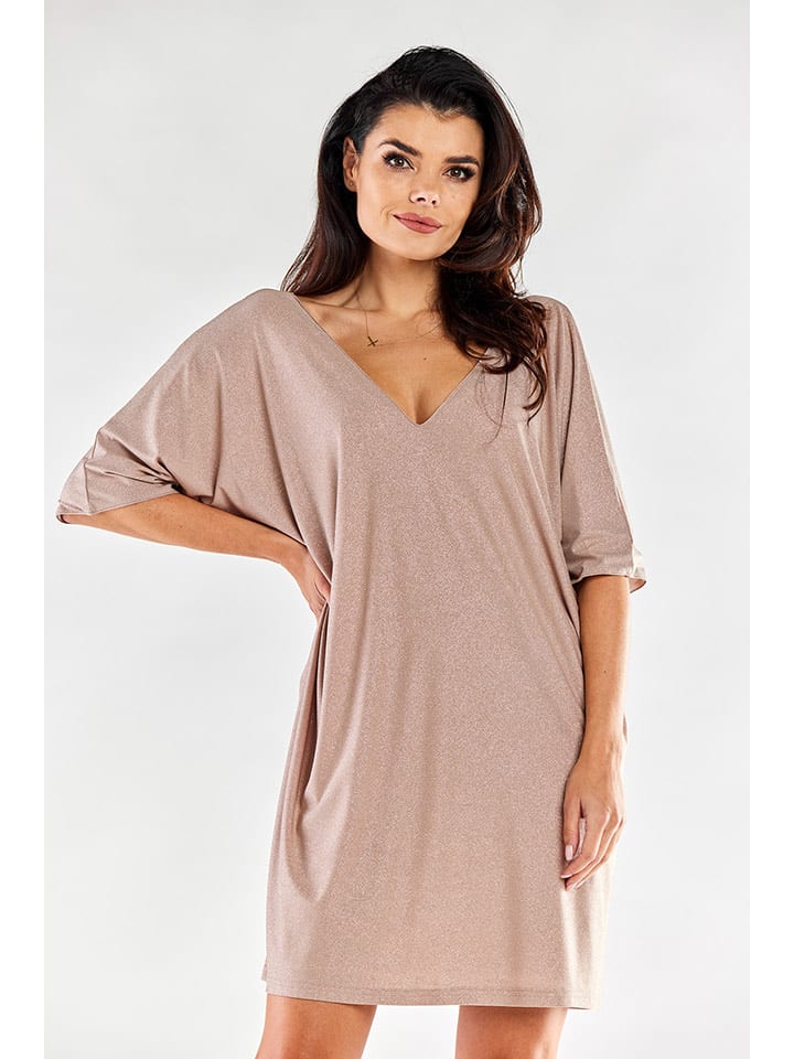 Awama Sukienka w kolorze beżowym rozmiar: onesize