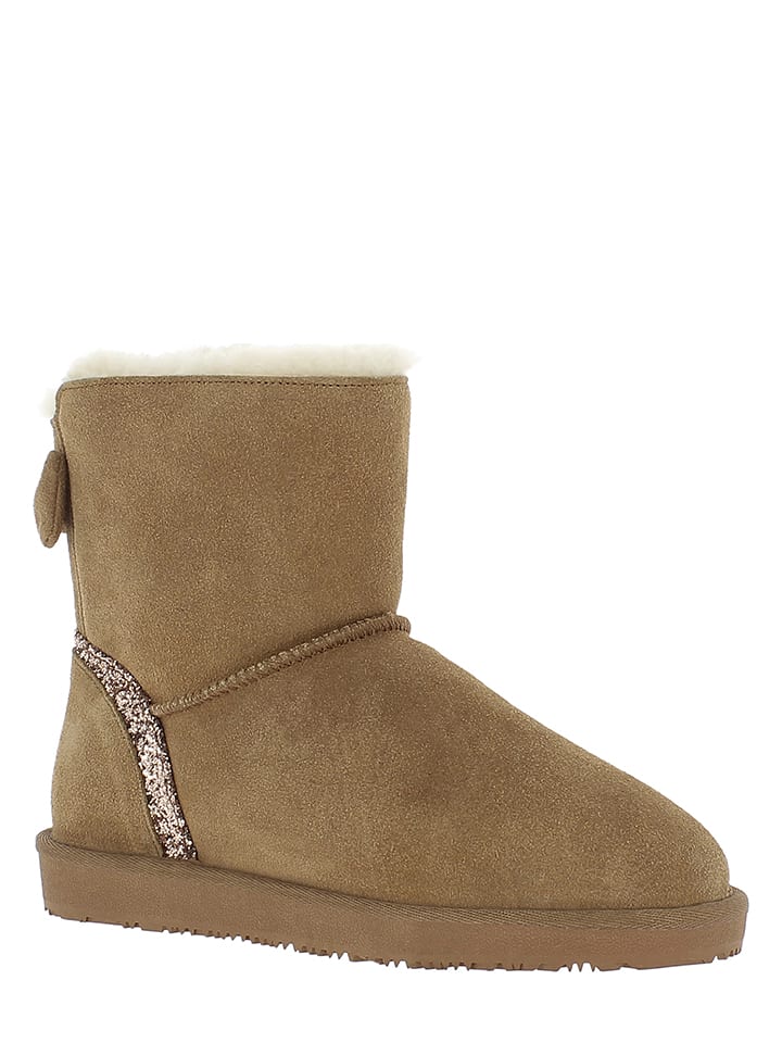 Gooce Skórzane botki zimowe "Mercy" w kolorze jasnobrązowym rozmiar: 39