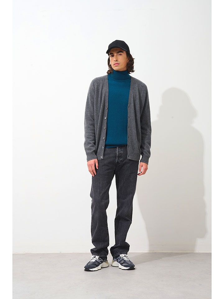 AUTHENTIC CASHMERE Kaszmirowy kardigan w kolorze antracytowym rozmiar: XXL