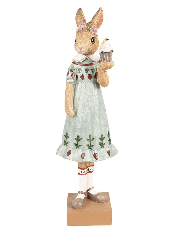 Clayre & Eef Figurka dekoracyjna w kolorze turkusowo-beżowym - 9 x 28 x 8 cm rozmiar: onesize