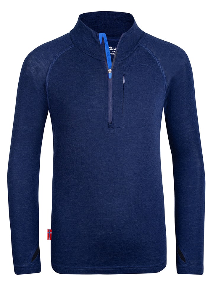 Trollkids Koszulka funkcyjna "Lofoten" w kolorze granatowym rozmiar: 98