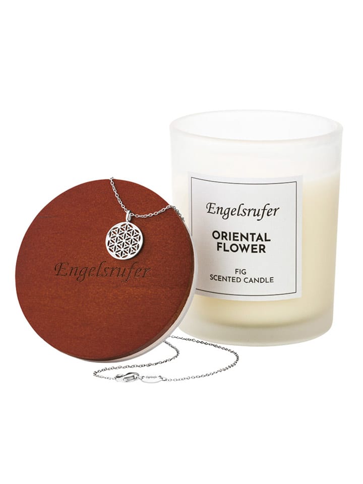 Engelsrufer Świeca zapachowa "Oriental flower" z naszyjnikiem "Flower of life" rozmiar: onesize