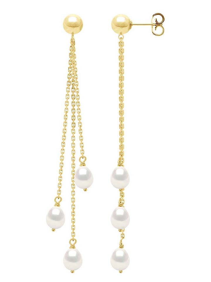 Pearl Addict Złote kolczyki-wkrętki z perłami rozmiar: onesize