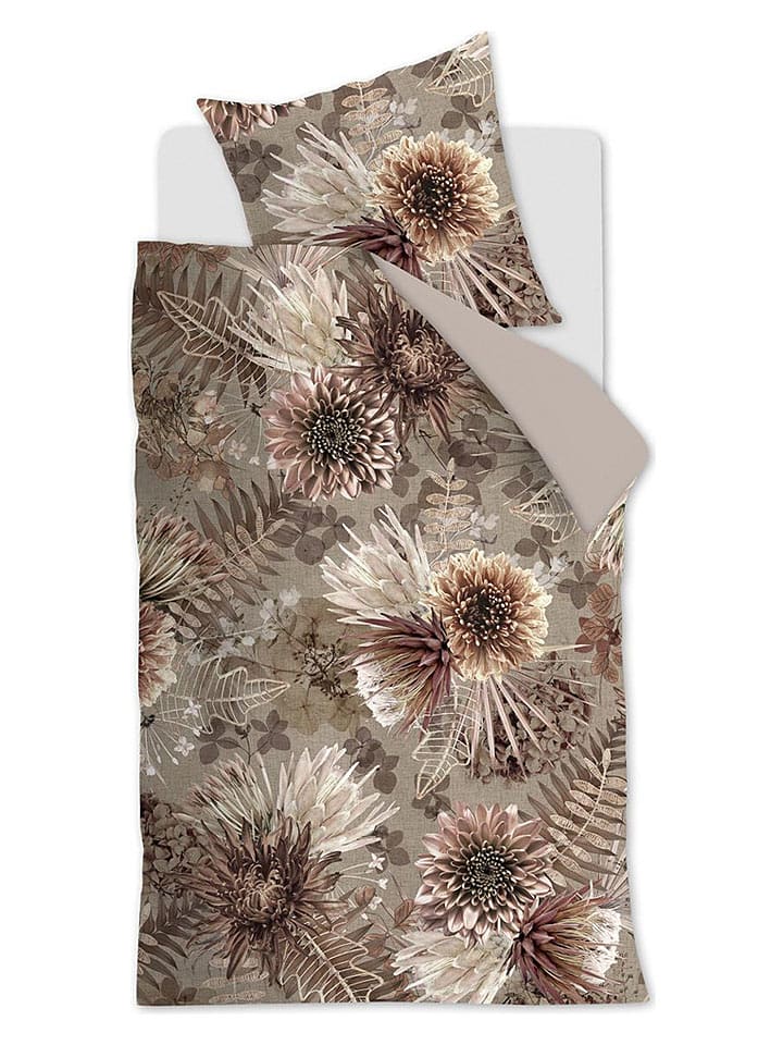 Rivièra Maison Komplet pościeli "Protea" w kolorze beżowym rozmiar: 240x200/220 cm