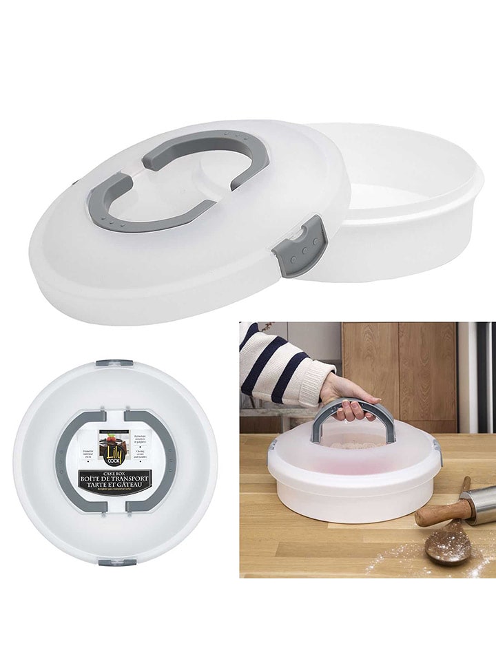 COOK CONCEPT Forma w kolorze białym do transportu ciast - Ø 28 cm rozmiar: onesize