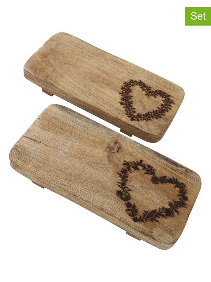 Boltze Deski (2 szt.) "Berta" w kolorze beżowym do krojenia - 30 x 15 cm rozmiar: onesize