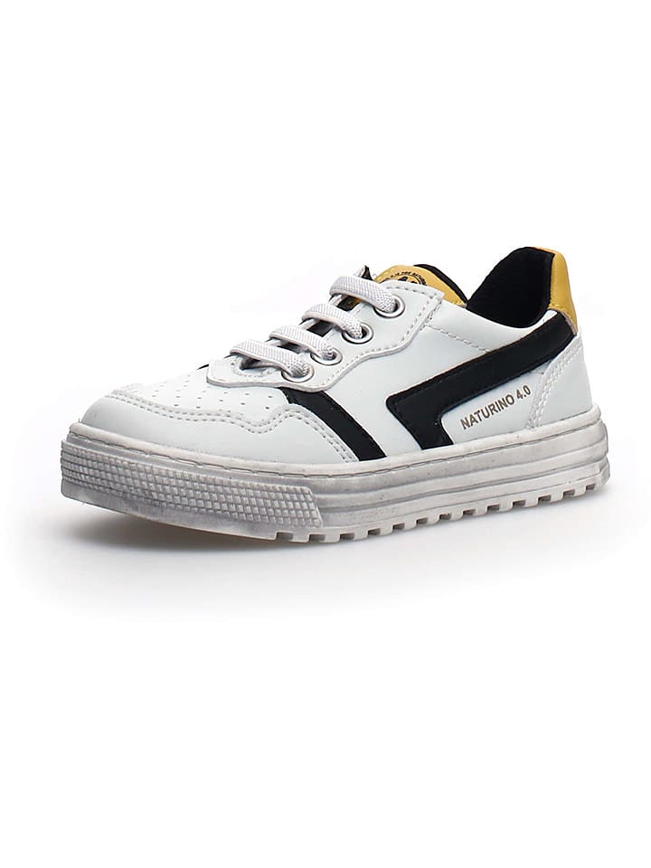 Naturino Skórzane sneakersy "Ceonia" w kolorze białym rozmiar: 24