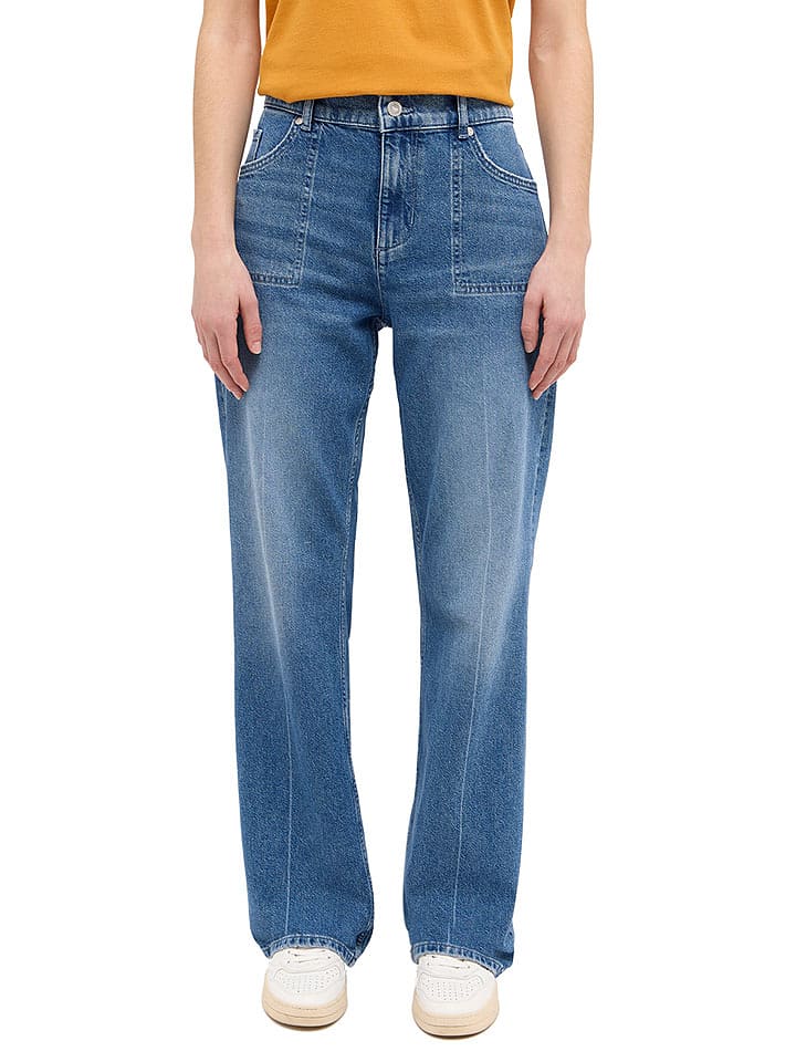 Mustang Dżinsy "Madison" - Mom fit - w kolorze niebieskim rozmiar: W27/L34