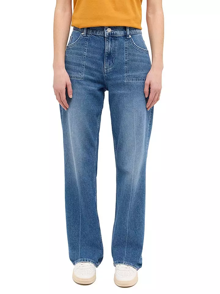 Mustang Dżinsy "Madison" - Mom fit - w kolorze niebieskim rozmiar: W27/L34