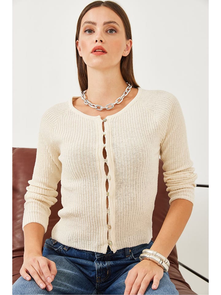 Happiness Istanbul Kardigan w kolorze beżowym rozmiar: onesize