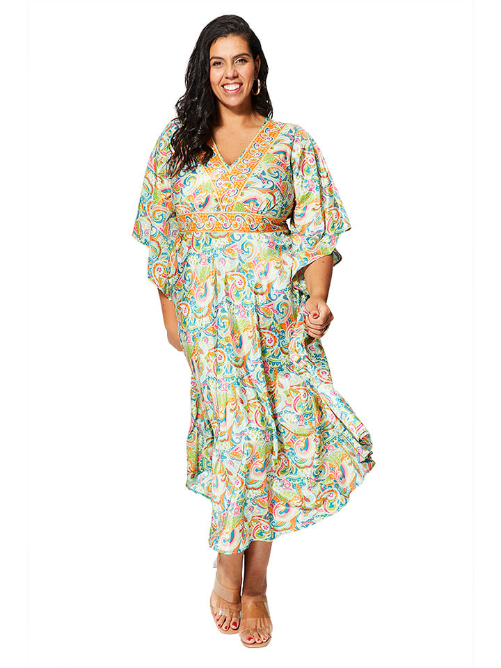 Aller Simplement Sukienka w kolorze zielono-pomarańczowym rozmiar: 54-58