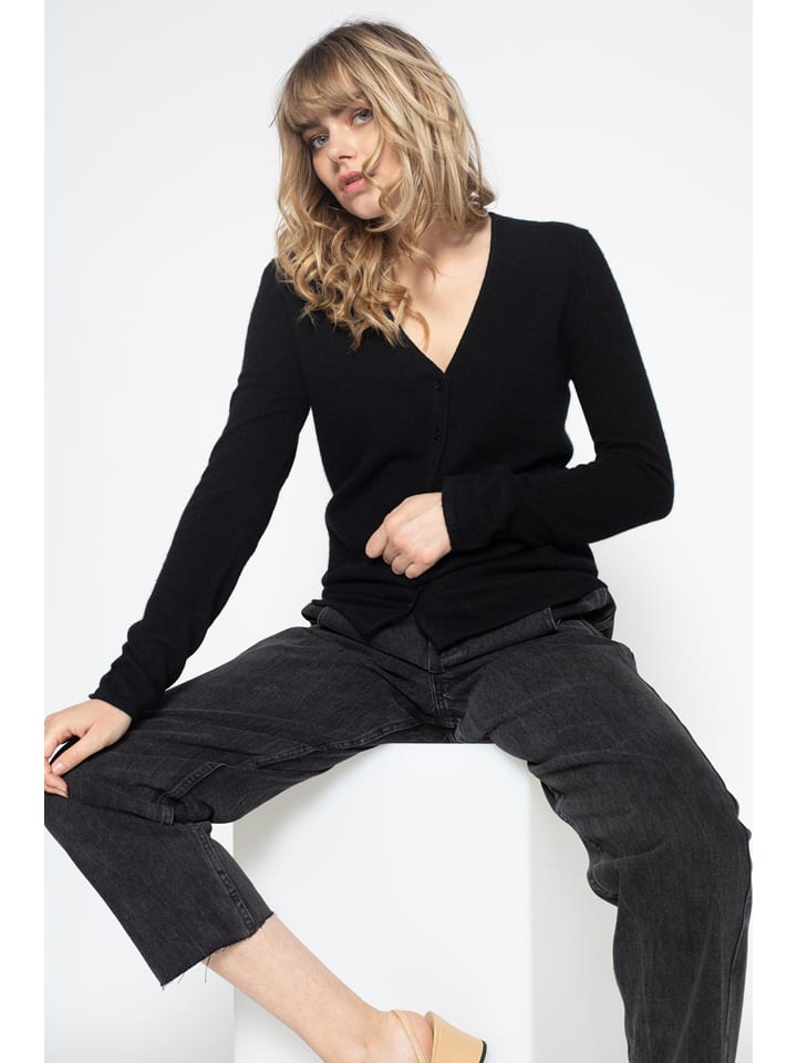 Perfect Cashmere Kaszmirowy kardigan "Paige" w kolorze czarnym rozmiar: XXL