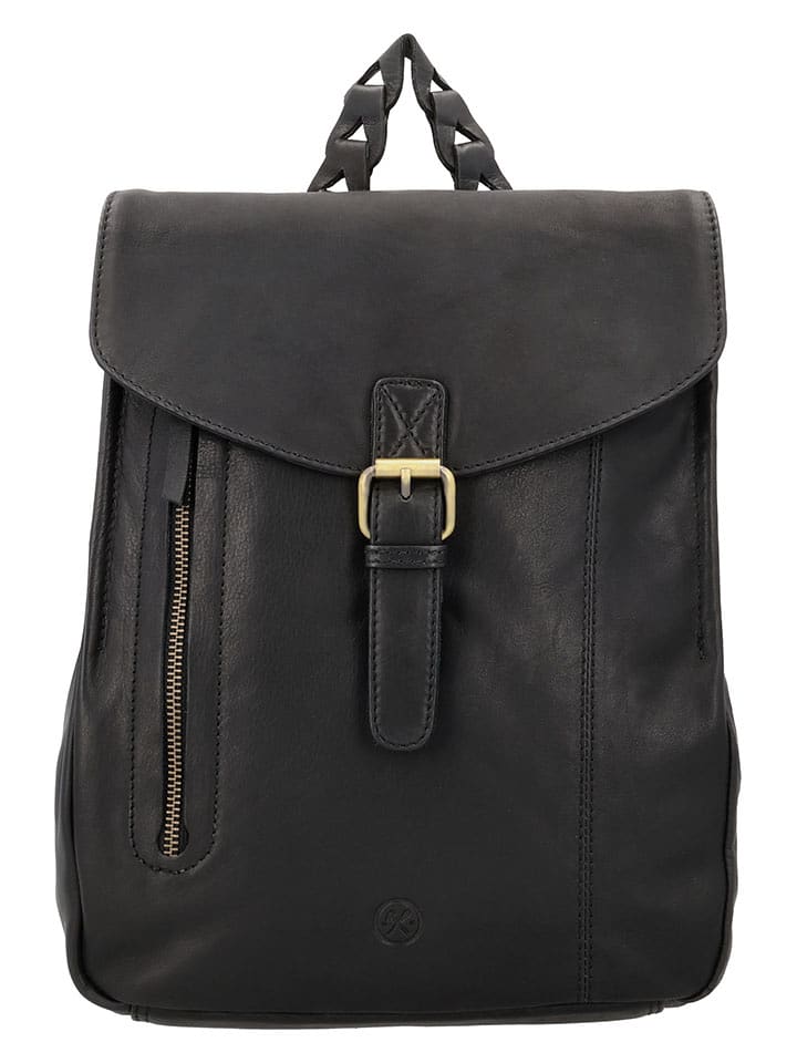 HIDE & STITCHES Skórzany plecak w kolorze czarnym - 25 x 32 x 12 cm rozmiar: onesize