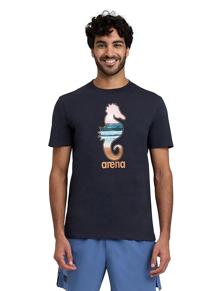 Arena Koszulka "750 Navy seahorse" w kolorze czarnym rozmiar: XL