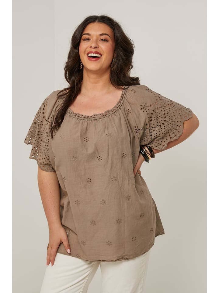 Curvy Lady Bluzka w kolorze jasnobrązowym rozmiar: 40/42