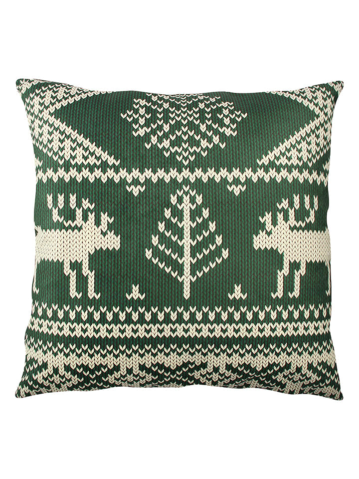 Colorful Cotton Poduszka w kolorze zielonym rozmiar: 43x43 cm