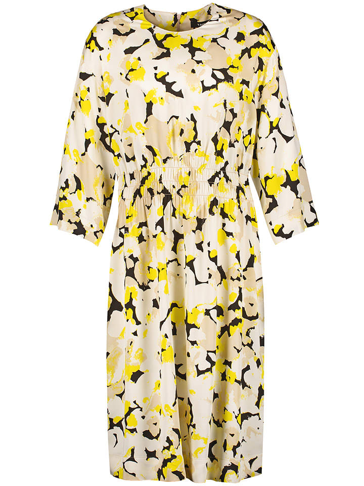 TAIFUN Sukienka w kolorze beżowo-żółto-czarnym rozmiar: 44