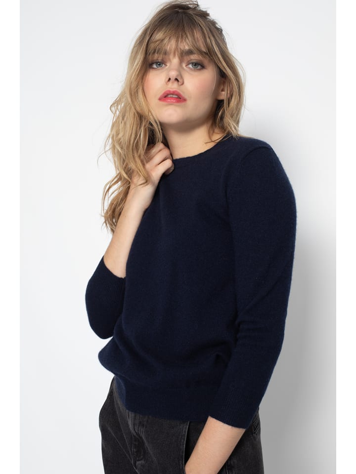 Perfect Cashmere Kaszmirowy sweter "Vanessa" w kolorze granatowym rozmiar: L