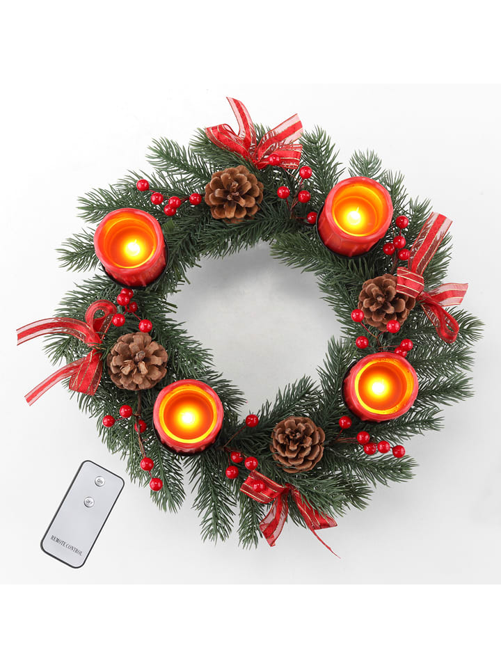 Profiline Wieniec adwentowy LED w kolorze zielono-pomarańczowym - Ø 30 cm rozmiar: onesize