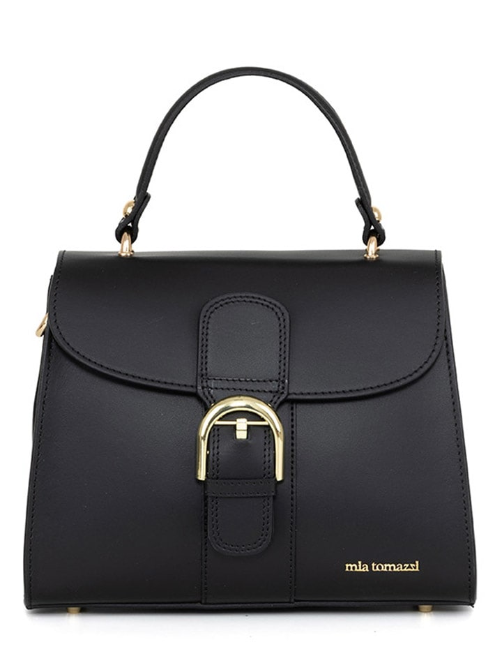 Mia Tomazzi Skórzana torebka "Domaso" w kolorze czarnym - 26 x 21 x 12 cm rozmiar: onesize