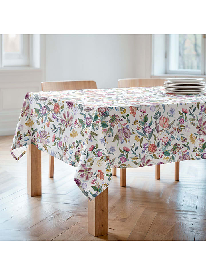 Mint Rugs Obrus "Floral And Tropical Lissi" w kolorze biało-fioletowo-zielonym rozmiar: 155x100 cm