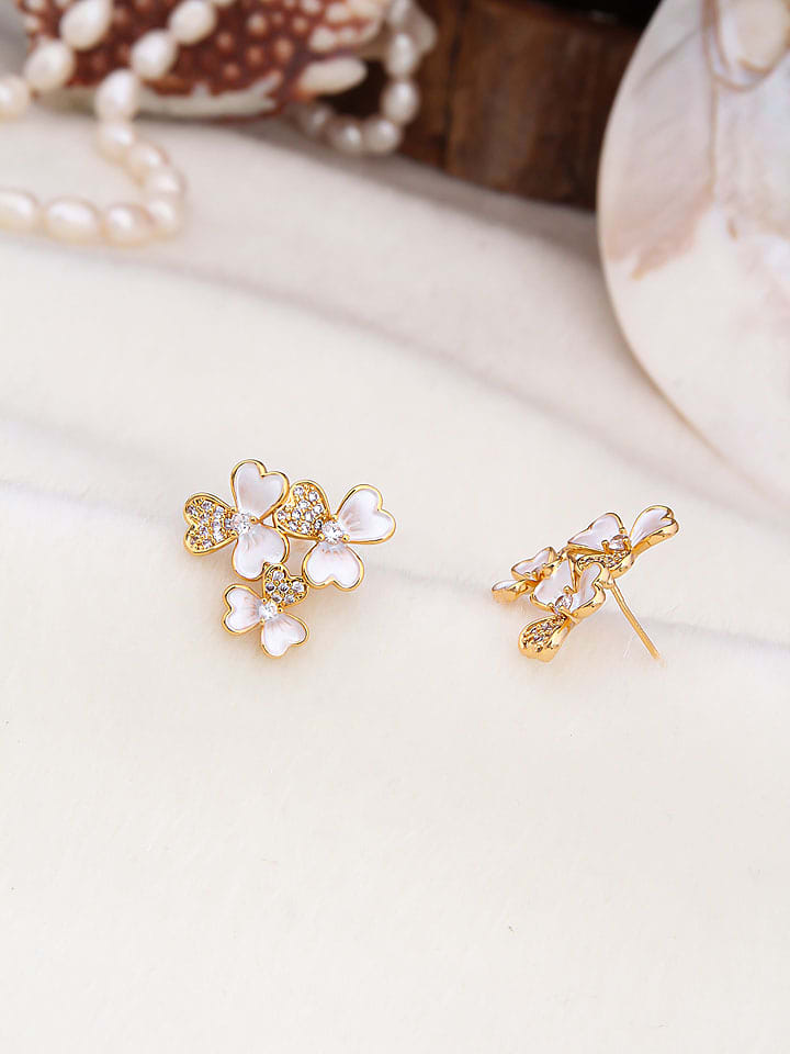 Pierres de Jade Pozłacane kolczyki-wkrętki z cyrkoniami rozmiar: onesize