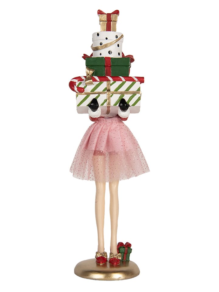 Clayre & Eef Figurka deoracyjna w kolorze czerwono-jasnoróżowym - wys. 36 cm rozmiar: onesize