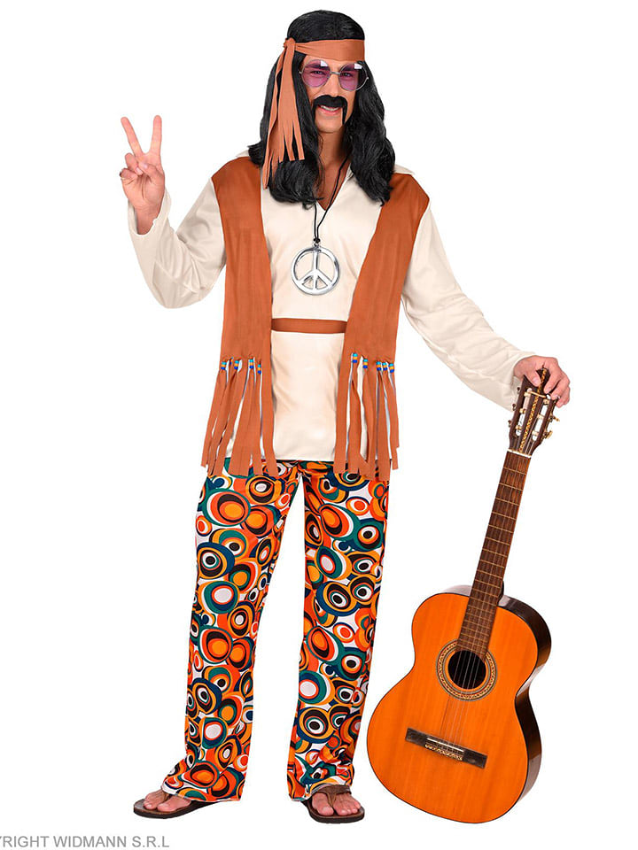 Carnival Party 4-częściowy kostium "Hippie" ze wzorem rozmiar: XL