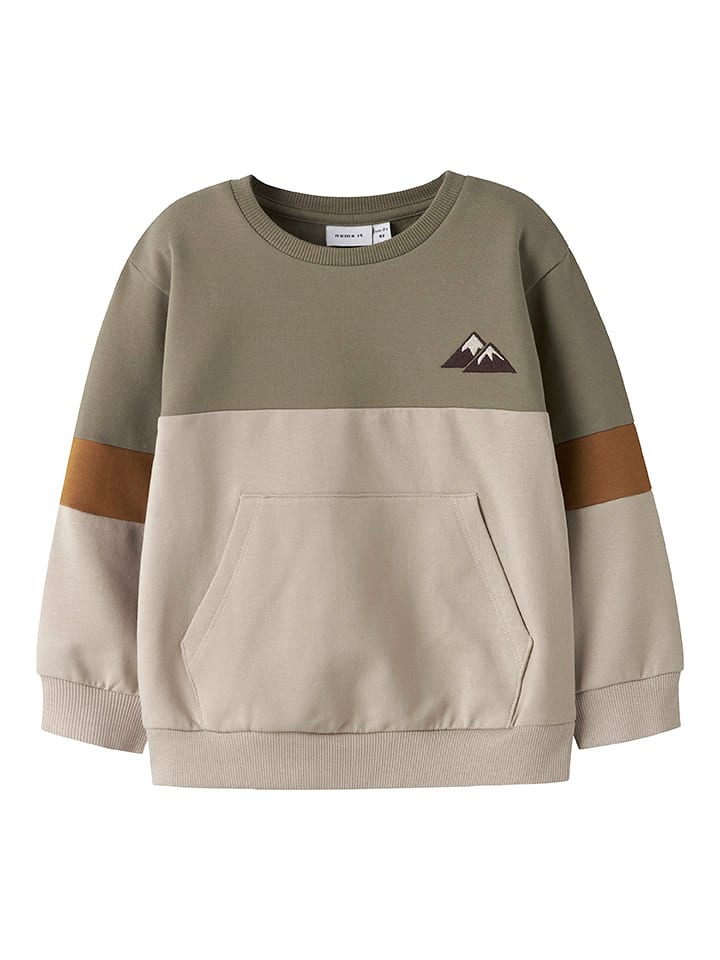 name it Bluza "Odie" w kolorze beżowo-oliwkowym rozmiar: 110